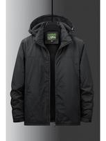 Men's Hooded Windbreaker: Plush, Thickened, Warm Cotton Jacket for Outdoor Casual Wear XXXL juoda