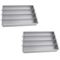 AEE4-2Piece Cake Mold Box Cutting Strip Mold Cooling Plate Aluminum Alloy Slitter Silver sidabras