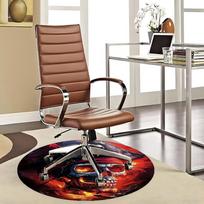 1pc Pirate Skull Round Carpet Office Chair Mat, Anime Design, Non Slip Rug for Home Decor, Gift, Office, Living Room, Bedroom 80cm