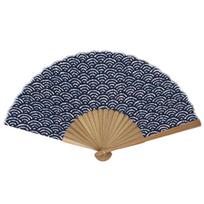 Ripple Ken Onishi Manufactured by Ken Onishi Aperture Style Japanese Pattern Fan 21cm Qinghai Wave Indigo Fan Cool Japanese Pattern 21cm Approx.