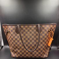 [Pre-Owned] Louis Vuitton Neverfull MM 'Brown Damier Ebene Canvas/Cerise Red' - Very Good #1KKEIT5 ONE SIZE