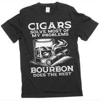 Men's Funny Cigars and Bourbon T-shirt Father's day tee gifts cigar t-shirt M