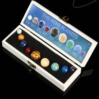 Natural Crystal Healing Stone Nine Planets Feng Shui Ornaments Home Decor Engraved Polished Mineral Chakra Balls Gemstone Sphere 21*7*4CM