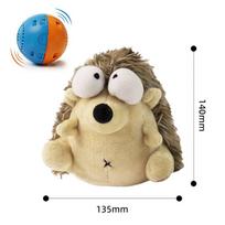 Smart Electric Plush Dog Toy Interactive Bouncing Ball Sound Vibration USB Rechargeable Moving Pet Toy for Small Medium Dogs (Dark Khaki,M) tamsi chaki spalva
