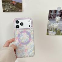 Floral IMD Silicone Phone Case IPhone 16 Pro Max 17 Anti-Drop Back Cover Women Stylish Cute Design iPhone 15 Pro Max