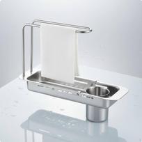 Telescopic Sink Rack Quick Draining Expandable Organizer Easy Installation Natural Natural