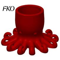 Brush Storage Cup 3D Printed Pen Holder, Octopus Shape Pencil Cup, Cute Makeup Organizer Ocean Animal Desktop for Home Office Accessory raudona