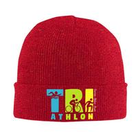 Triathlon Print Casual Bonnet Hats Hip Hop Hats for Unisex Women Winter Keep Warm Skullies Beanies Caps Unisex Adult Bonnet Hats