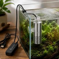 Electric Surface Skimmer Suction Cup Mount Aquarium Oil Film Remover Quiet Stainless Steel Fish Tank
