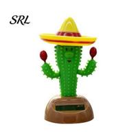 Non-slip Car Ornament Base Solar Cactus Swinging Figure, Powered Dance Plant for Dashboard Desk Automatic Sway Shelf, Funny Bouncing Toy Home žalia