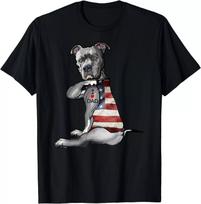 Dog Pitbull I Love Dad Tattoo Fathers Day Funny Gift Unisex T-Shirt S