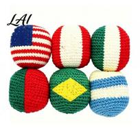 Breathable Cotton Footbag 6Pcs/Set Red White Blue Colors Foot Bag Hand Knit A