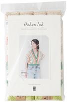 Raw Wool Knitting Kit Short Vest with Flat Knit Color Blocking #15-3 smėlis