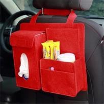 Universal Car Back Seat Drink Tissue Phone Holder Car-styling Container Storage Hanging Bag raudona