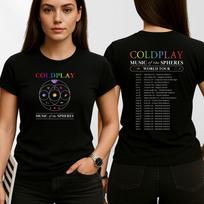 Coldplay Music Of The Spheres Marškinėliai 2025 Pasaulinis Turas Koncertinis Marškinėlis Unisex Viršūnės JK XL