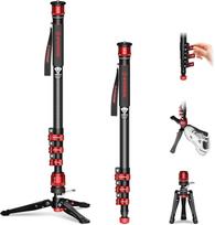 IFOOTAGE Cobra 3 Kameros Monopodas su 180cm Kameros Profesionali Anglies Pluošto Kelioninis Monopodas su 8KG Keliamoji Galia C180F-P Pedalai, Monopodas, Kojos,