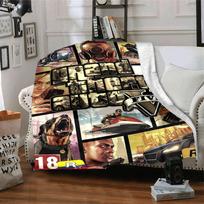 1 vnt. Grand Theft Auto minkštas flanelinis pledas su dizainerio spauda. Jaukus pledas visais metų laikais, puikiai tinkantis ant sofos, lovos, biure 80x120cm