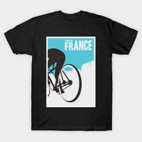 Men Black Print T-shirt Tour De France Retro Vintage Poster Design Gift No-Cut Heat Transfer Print Cotton Tshirt L juoda
