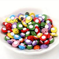 100pcs/set Ladybug Bee Wooden Mini DIY Scrapbooking Easter Decoration Home Wall Decor Birthday Party Decorations Bee Wooden as the picture