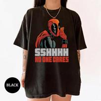 Marvel Deadpool No One Cares Shirt Unisex 100% Cotton T-shirt Mens Tees Top Kid Tee 3XL