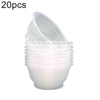 20 vnt. 360 ml vienkartinių plastikinių apvalių dubenėlių virtuvės salotoms, užkandžiams, pikniko konteineris balta