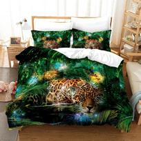 Leopardo patalynės užvalkalas King/Queen dydžio Juodos panteros rašto patalynės komplektas berniukams, paaugliams, vyrams Gepardo gyvūnų tema 70x133cm 2pcs