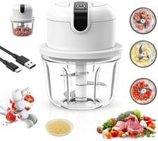 USB Rechargeable Electric Food Chopper 350ml Wireless Mini Kitchen Chopper Multifunctional Food Processor for Onions Garlic Meat Fruit