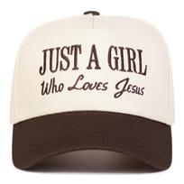 Unisex Just A Girl Who Loves Jesus Embroidery Baseball Caps Spring Autumn Outdoor Adjustable Casual Hats Sunscreen Hat Cap