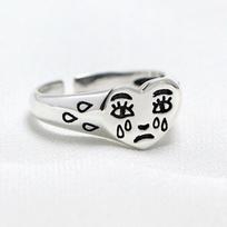 Men and Women Love Crying Faces, Sad Expressions with Teardrop Expressions, Retro Open Rings one  size(6-13)