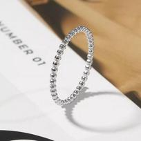 Small Steel Ball Titanium Steel Ring Women's Light Luxury and Delicate Index Finger Summer Ring 6