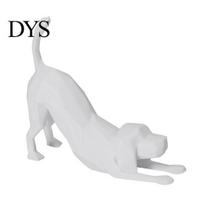 Bay Window Decor Polygon Dog Figurine, Geometric Animal Sculpture with Ring Holder, Modern Art Abstract Desk for Home Office, Creative Gift Pet Lovers