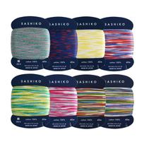 Daruma Sashiko Card Type x 8 Kasuri with Sashiko Sewing Embroidery Value Gift Box Included Thread, 100% Cotton, (40m) Patterns, Manual, & Set, (Kasuri