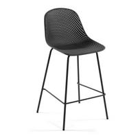 Antracito spalvos metalinė/plastikinė sodo baro taburetė Quinby – Kave Home