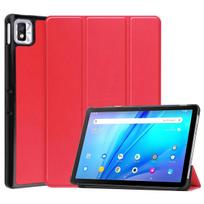 For TCL Tab 10s 9080G 10.1 Inch 2021 Tablet Case Tri-fold Folding Slim PU Leather Stand Cover for TCL 10 9081X 10.1  Case Funda TCL Tab 10S 9080G raudona