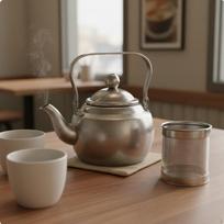 Vintage Style Teapot Retro Design Tea Pot Large Capacity Stainless Metal Beverage Retro