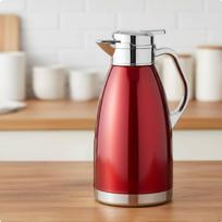 Nerūdijančio plieno terminis ąsotis Dvigubos sienelės vandens dozatorius Ilgai išlaikantis šilumą Izoliuotas Red 2.5L brown