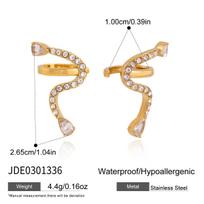 Youthway Water Drop Zircon Crystal S Shape Non-piercing Ear Clips For Women 18K Gold Plated Stainless Steel Earrings Gift