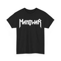 Manowar Logotipo Marškinėliai Juodi Heavy Metal Grupė Klasikinis Rokas Unisex Marškinėliai M
