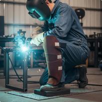 Bovine Leather Welder Leg Guards Flame Retardant Metalworking Spats Adjustable Straps Brown Short Velcro