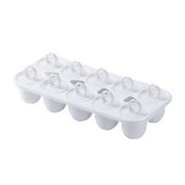 10 Cavity Ice Lollys Mould Easy Release Ice Cream Molds with Ring Plastic Stick