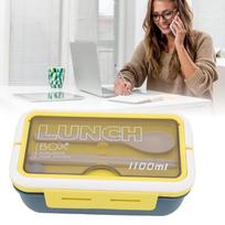 2PCS 2 Compartment Leakproof Lunch Box 1.1L Bento Lunch Box Insulated Lunch Box  For Picnics mėlyna