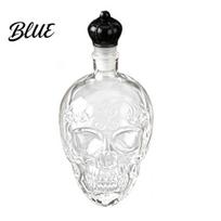Rum Decanter Glass Bottle Skull Whiskey Decanter 500ml Gothic with Stopper Halloween Spirits Storage Spirit Dispenser for Home Bar Creepy A