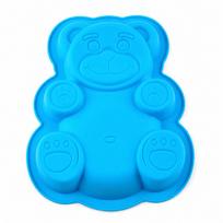 Silicone Cake Mold Blue Teddy Bear Shape 30x23 cm Baking Form for Mousse Jelly Cake and Holiday DIY Desserts mėlyna