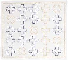 Raw wool sashiko dishcloth sashiko kit cotton Cross 100% 02.