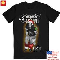 100% cotton TOPS UNISEX TEES MENS WOMENS New Christmas Sweater 2025 OZZY OSBOURNE Ozz Bless Us All T-Shirt 3XL juoda