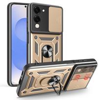 Armor Case For Vivo Y29S 5G Y19S Y04 4G Cover Lens Protection With Ring Magnetic Holder Coque Fundas Capa vivo Y04 auksas