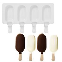 hot! 4-Hole Silicone Ice Cream Maker Mold Popsicle Lolly Mould Ice Cube Tray Pan DIY Kitchen Tool small