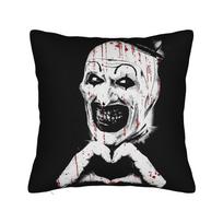 Art The Clowns Terrifier Christmas Pillowcase Printing Polyester Cushion Cover Decor  Pillow Case Cover Home Zipper 45X45cm 30x30cm 12x12in