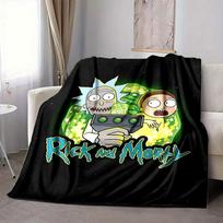 1 vnt. RickMorty flanelinis pledas, lengvas, minkštas, šiltas, visų sezonų pledas sofai, lovai, kelionėms, L1028062 80x120cm