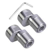 2Pcs 360 Degree Adjustable Angled Bents Base Stainless Steels Shower Tap Adapter Curved Feet for Kitchen and Bathroom S